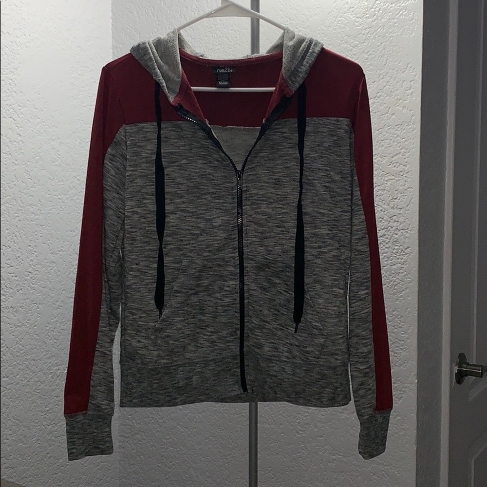 Heather grey zip up jacket